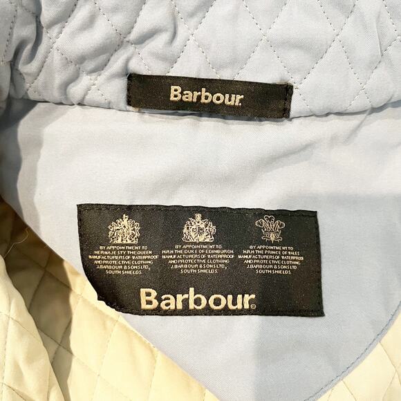 Barbour Lulworth Quilted Long Sleeve Full Zip Jacket Coat Light Blue 8 - Picture 2 of 11